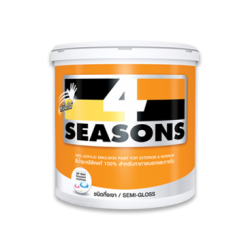 สีน้ำ 4SEASON ภายนอก ฟิล์มสีกึ่งเงา #AG1000 <br> (5กล./ถัง) สีขาว