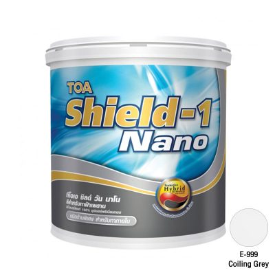 สีน้ำทาฝ้าเพดาน TOA NANO #E999 <br> (5กล./ถัง) สีควันบุหรี่